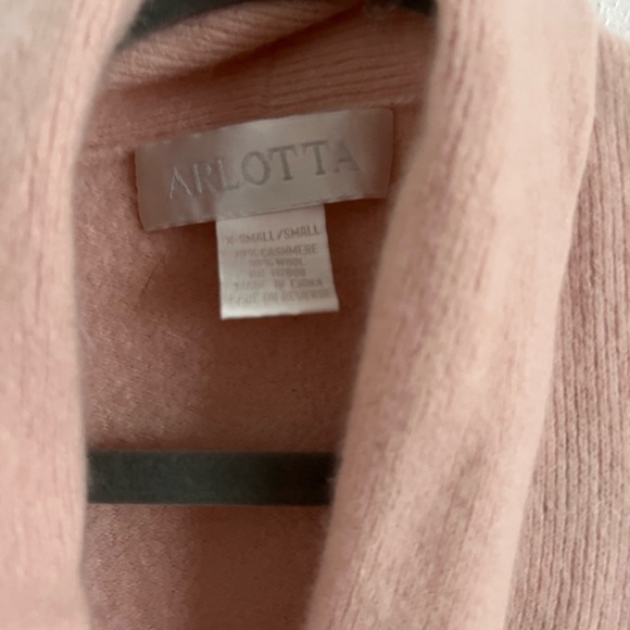 Arlotta Cashmere and Wool Pink Robe, X Small - Picture 3 of 5